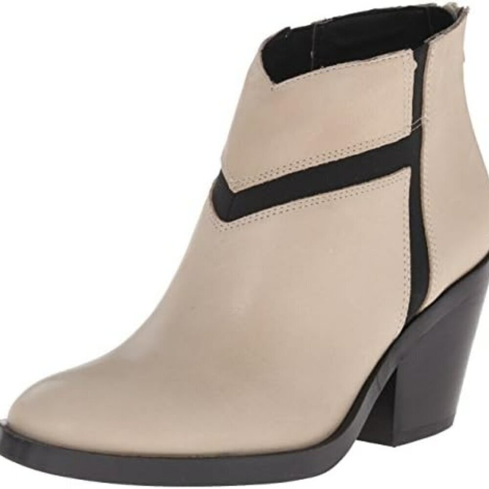 Naya Atom Ankle Boots Taupe Black Leather Size 8